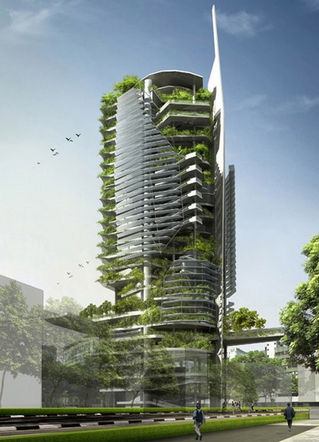 EDITT Towers a Singapore: Madre natura ha 26 piani di vegetazione