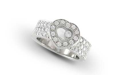 Chopard - anello a cuore con diamanti