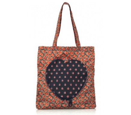 Nylon Printed Heart Tote2