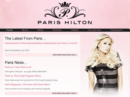 Paris Hilton lancia il nuovo sito rinnovato e completamente rosa