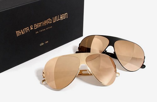 Gli occhiali da sole Mykita, presentano il modello Franz in oro 24 carati
