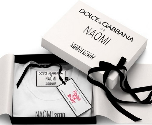 Dolce & Gabbana, maglie tributo al 25simo anno di carriera di Naomi campbell