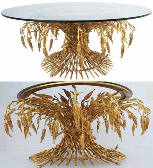 Arturo Pani: in vendita il tavolo in oro e vetro del 1950