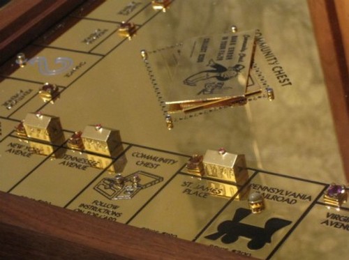 Monopoli in oro esposto al Museum of American Finance