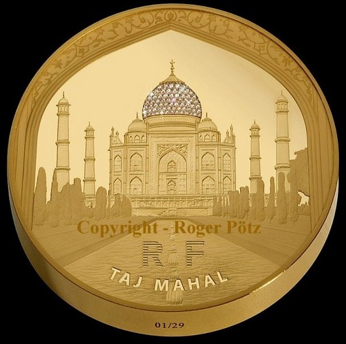 Moneta in oro e diamanti realizzata da Cartier e Monnaie di Paris per onorare il Taj Mahal