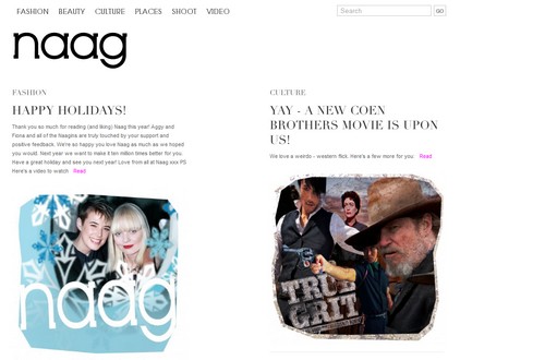 Naag, il nuovo sito di Agyness Deyn e Fiona Byrne