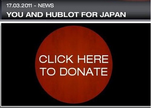 Hublot, campagna per il Giappone sul sito per incoraggiare alle donazioni i propri clienti