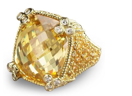 Judith Ripka, anello Monaco in oro giallo 18 carati