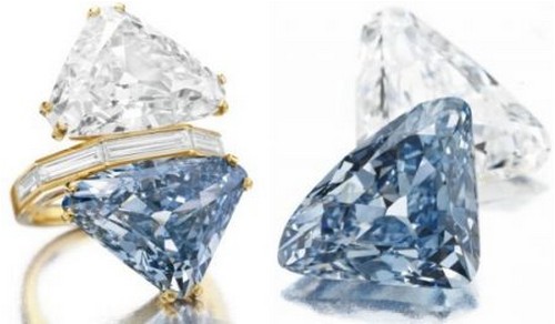 anello diamante blu