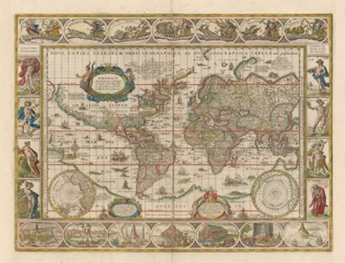 All'asta una mappa che ritrae le sette meraviglie del mondo antico