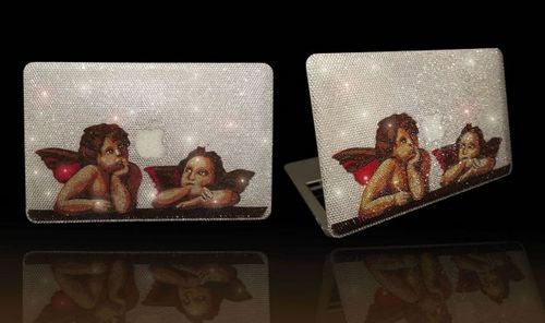Macbook Air 2011 in cristalli swarovski ispirato agli angeli di Raffaello