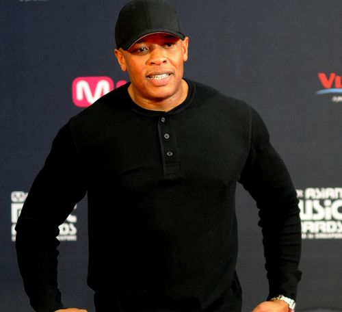 US rap artist Dr Dre poses on the red ca