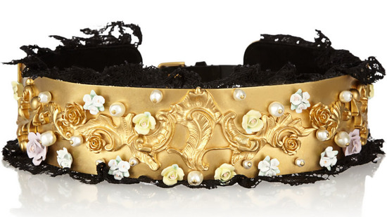Cintura Dolce & Gabbana in oro perle e Swarovsky