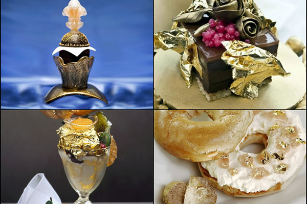 I luxury dessert, cupcake, torte e cannoli con diamanti