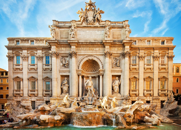 restauro della fontana di trevi a roma