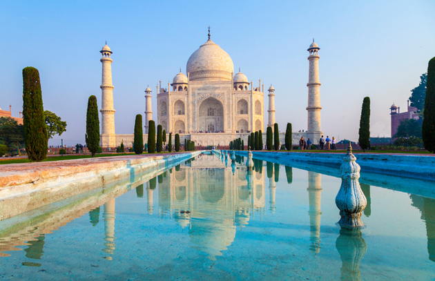 Taj Mahal in sunrise light, Agra, India