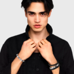 bracciale uomo acciaio nero
